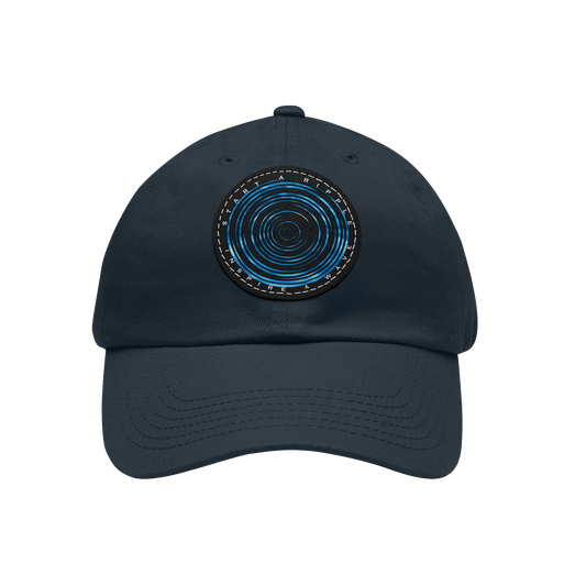 RIPPLE EFFECT - Dad Hat with Round Leather Patch - Black, White, Navy, Pink, Grey